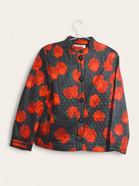 YSL Yves Saint Laurent silk roses jacket Runway 1994AW