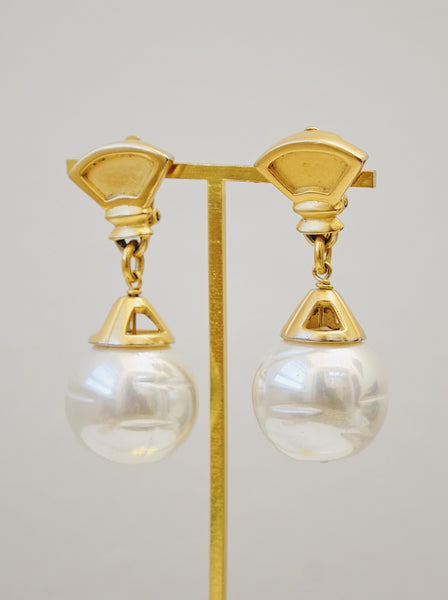 Karl Lagerfeld faux pearl drops earrings (vintage)