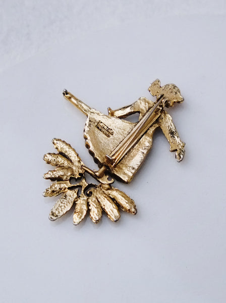 Hermes ice skating girl brooch (vintage)