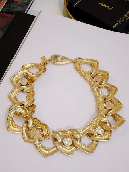 YSL hearts link statement choker necklace (vintage)