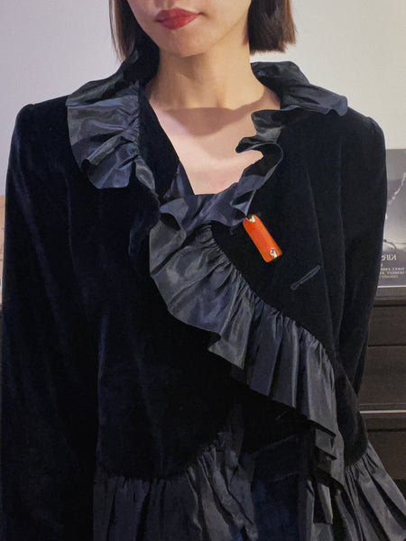 Chr Dior orange 1974 fur clip brooch (Vintage)