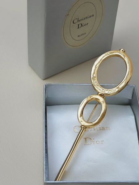 Chr. Dior Gold-plated Hoops Brooch (Vintage)