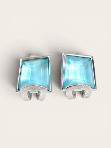 Chr Dior turquoise blue crystals earrings (vintage)