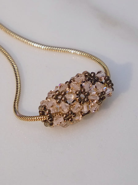 Chr Dior champagne beaded crystal cluster necklace (Vintage)