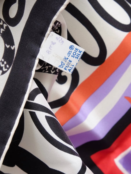 Carven Paris Theatrical Scene silk scarf (vintage)