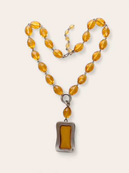 Givenchy Orange crystals beads necklace (Vintage)