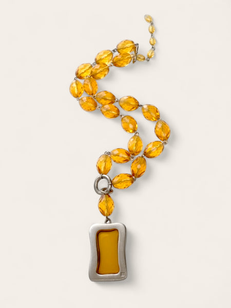Givenchy Orange crystals beads necklace (Vintage)