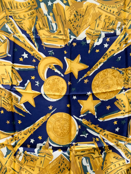 Celine Paris night silk scarf (vintage)