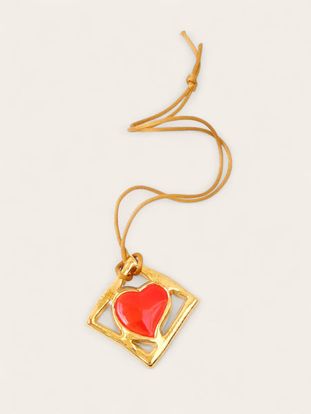 YSL red heart pendant necklace 1990 Valentine's Day Edition (vintage)