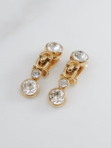 Chr Dior crystals drops earrings (vintage)