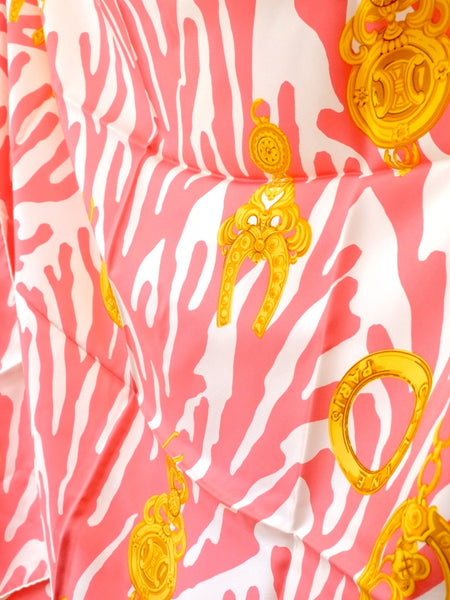 Celine corals silk scarf (vintage)