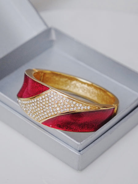 Chr Dior red enamel with crystals Bangle (vintage)