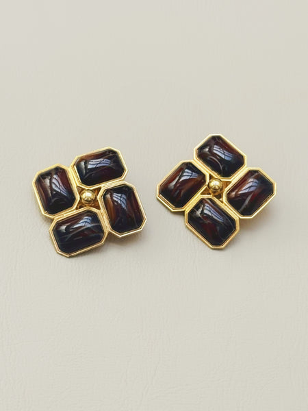 Chr Dior 1968 toffee pattern earrings (Vintage)