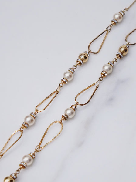Chr Dior pearls double-chain long necklace (Vintage)