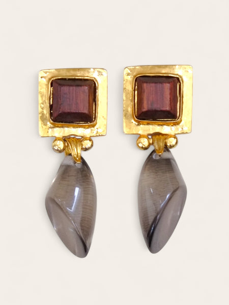 Edouard Rambaud wood resin earrings (vintage) | on slowness