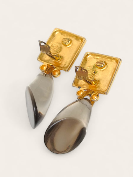 Edouard Rambaud wood resin earrings (vintage)