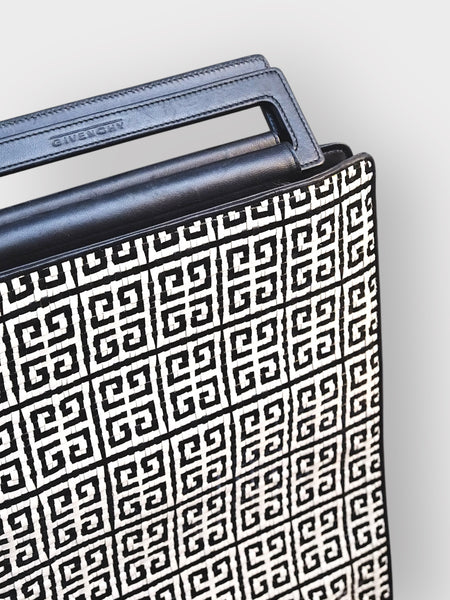 Givenchy black and white monogram weaving tote bag (vintage)