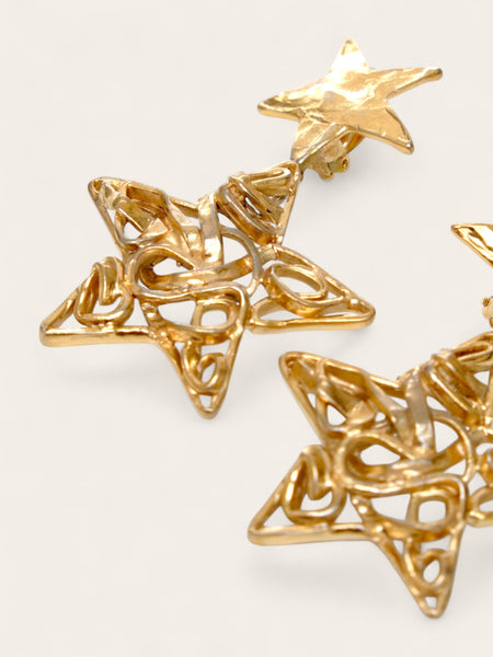 YSL Rive Gauche extra large stars earrings (vintage)
