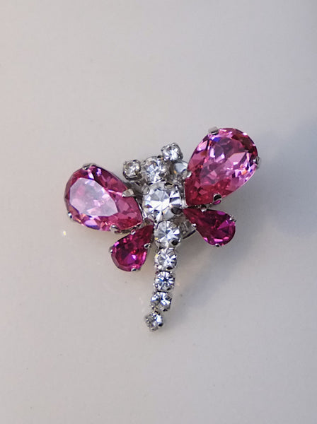 Chr Dior multi-colour crystals dragonfly brooch (Vintage)