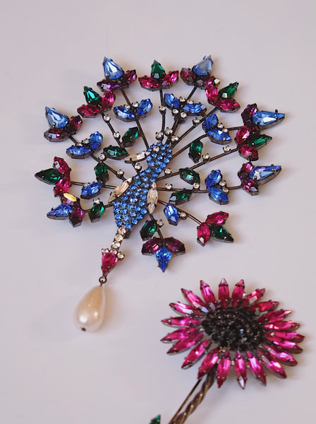Butler & Wilson rare XL peacock brooch (vintage) | on slowness