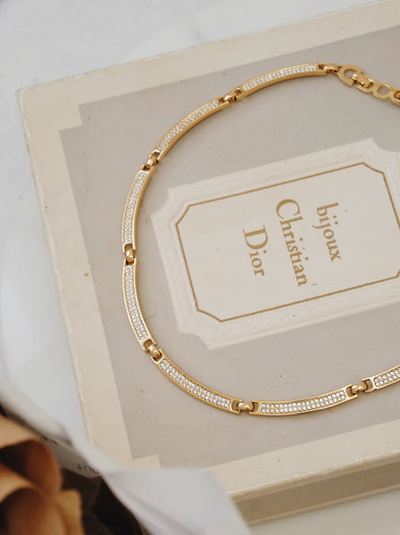 Chr Dior Rhinestones Choker Necklace (Vintage)