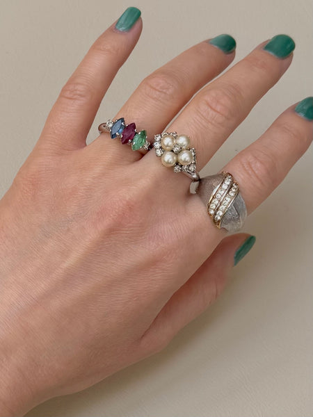 Christian Dior crystals and pearls ring (Vintage)