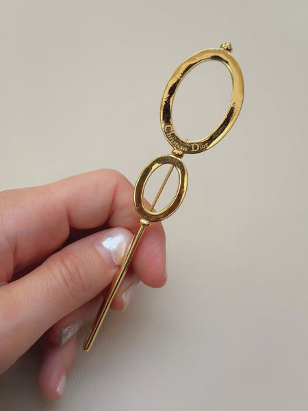 Chr. Dior Gold-plated Hoops Brooch (Vintage)