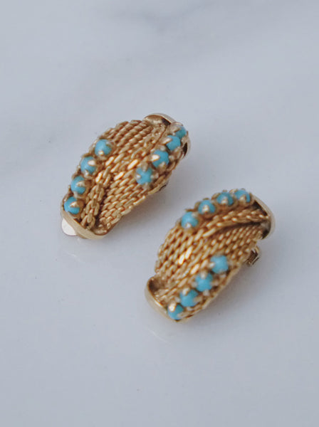 Chr Dior golden mesh earrings (Vintage)