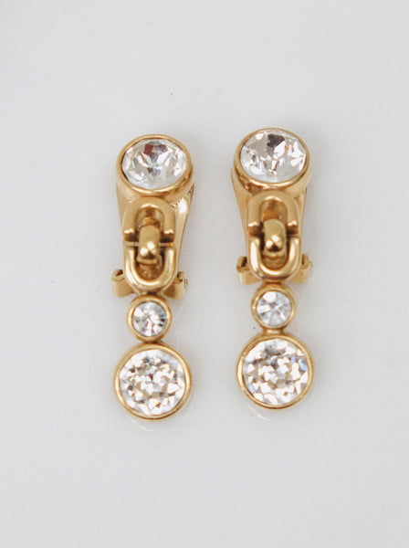 Chr Dior crystals drops earrings (vintage)