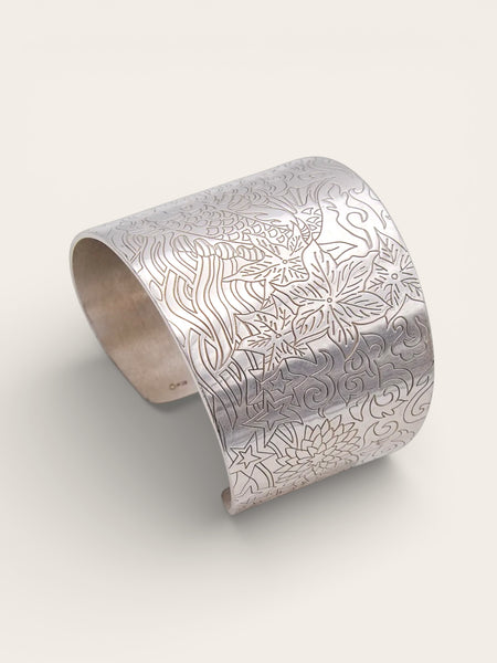 Kenzo Koi Fish Sterling Silver Cuff Bangle (vintage)