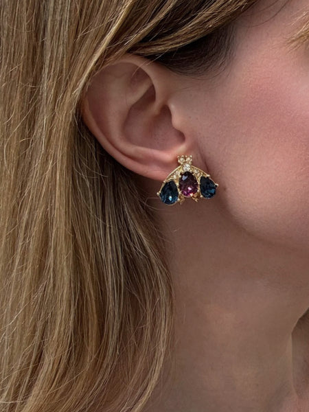 Christian Dior Jewelled Bumble Bee Earrings (Vintage)