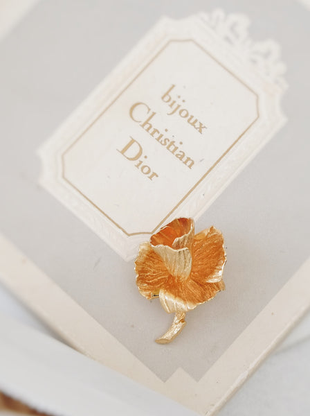Chr Dior rose flower brooch (Vintage)