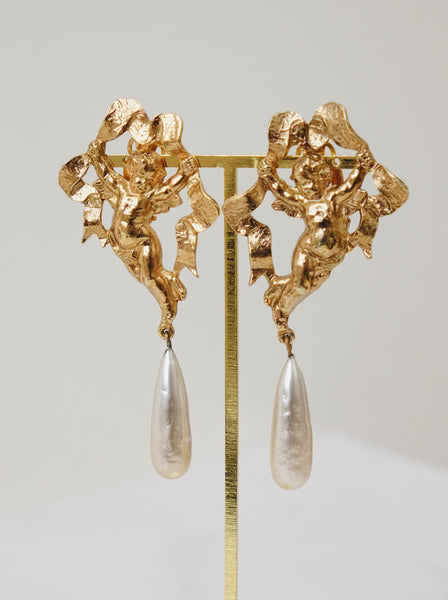 Butler & Wilson Massive Angels with pearls earrings (Vintage)