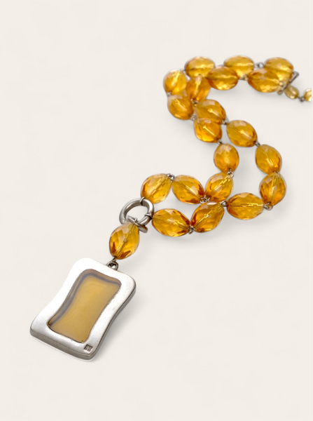 Givenchy Orange crystals beads necklace (Vintage)