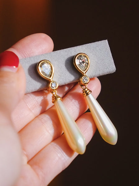 Chr Dior pearl drops earrings (Vintage) | on slowness