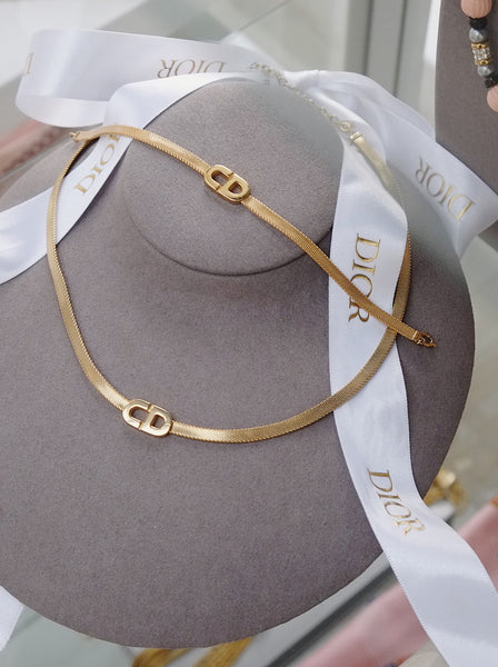 Chr Dior CD logo choker necklace and bracelet (Vintage)