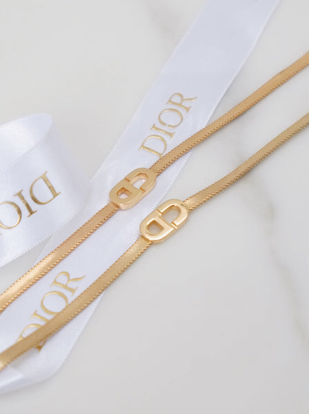 Chr Dior CD logo choker necklace and bracelet (Vintage)