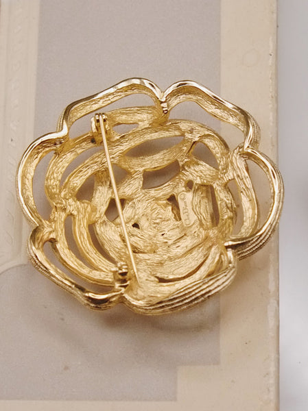 Vintage Christian Dior camellia large brooch | on slowness