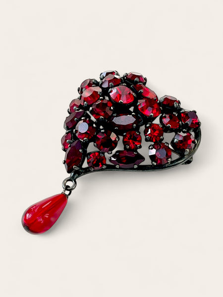 Philippe Ferrandis Crystalized Heart brooch (Vintage)