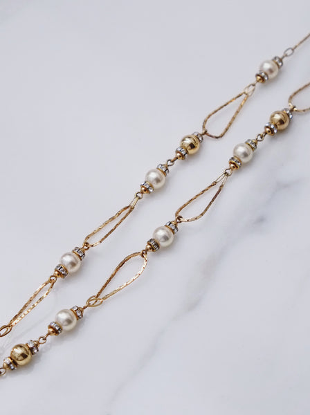 Chr Dior pearls double-chain long necklace (Vintage)
