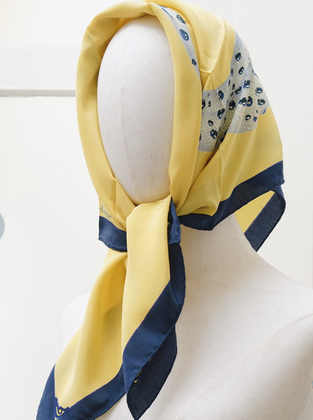 Cartier Daffodil Yellow silk scarf (vintage)