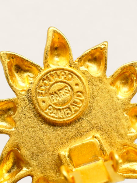 Edouard Rambaud Red glass SunBurst Earrings (Vintage)