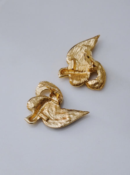 YSL Yves Saint Laurent dove earrings by Robert Goossens (Vintage)
