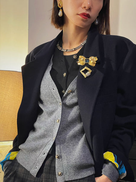 YSL Yves Saint Laurent ribbon faux pearls earrings (Vintage)