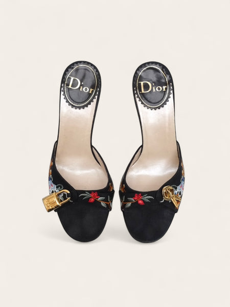 Dior by John Golliano denim embroided Sandals (Vintage)