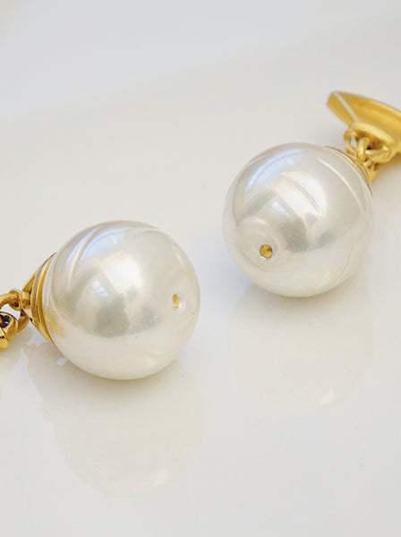 Karl Lagerfeld faux pearl drops earrings (vintage)