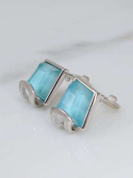 Chr Dior turquoise blue crystals earrings (vintage)