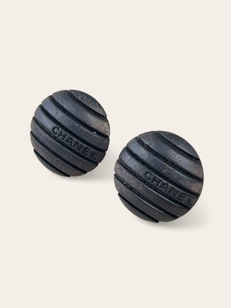 Chanel 99A wood stud earrings (vintage)