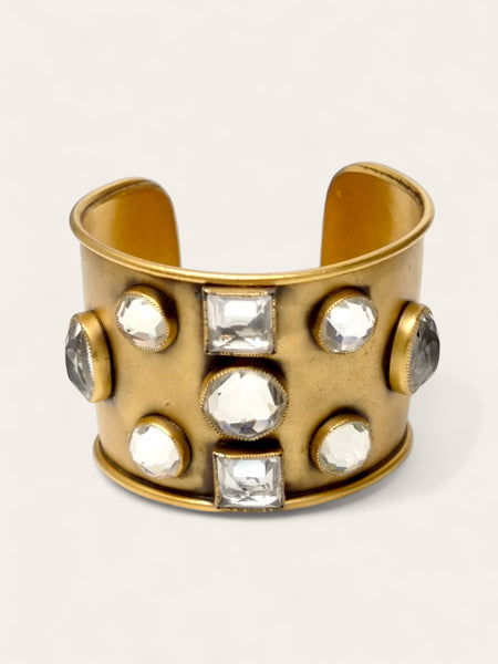 Vintage Yves Saint Laurent  Limited Edition Crystal Cuff Bangle | on slowness