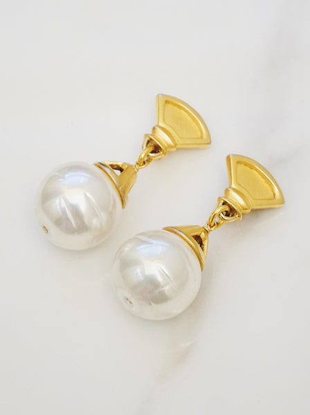 Karl Lagerfeld faux pearl drops earrings (vintage)
